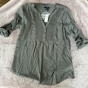 Gap charcoal gray tunic top NWT